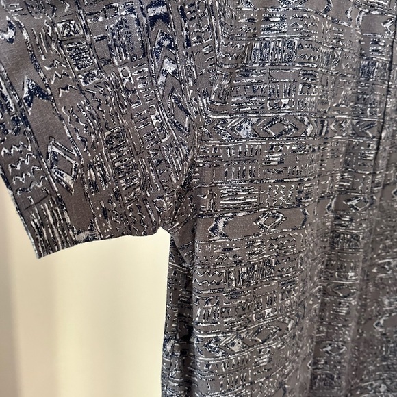 Columbia Aztec Southwestern Hawaiian Print Short Sleeve Cotton Button Down Shirt - Picture 8 of 13